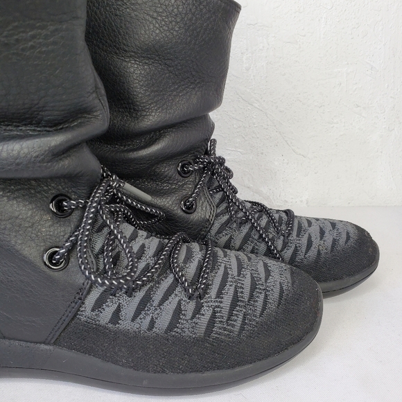 Nike W Roshe Two 2 Hi Flynit Black Black Sneaker Shoes Boots RARE - Picture 3 of 12